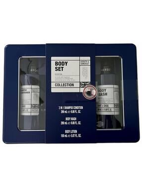 NIB Asquith & Somerset Mint & Sage Body Gift Set: Shampoo, Body Wash & Lotion